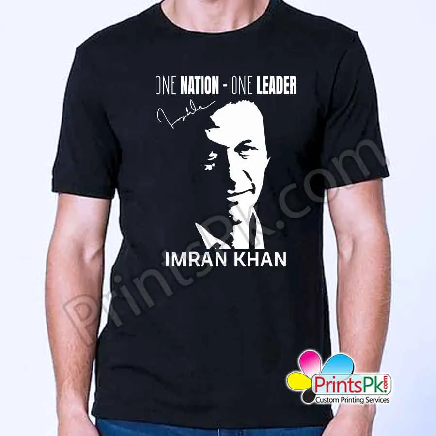 Imran Khan graphic T-shirt featuring bold print design"